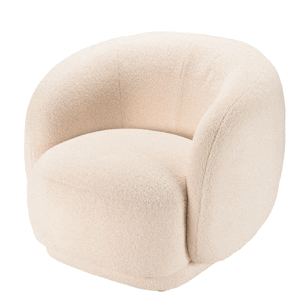 Fauteuil cosy tissu bouclette écru COLOMBUS